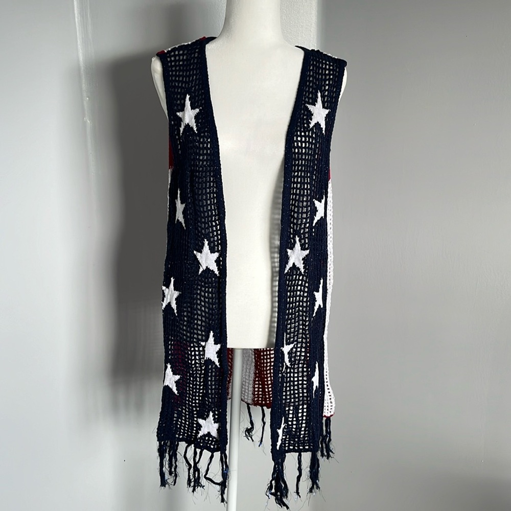 Patriotic crochet vest